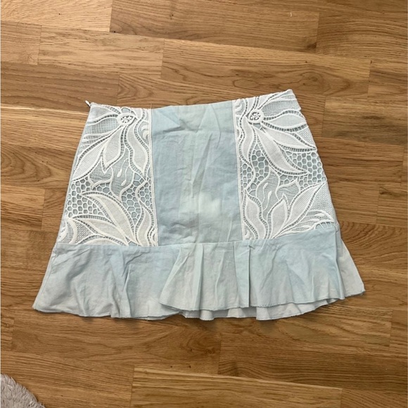 New LF nature rose lace trim pastel blue mini skirt - Picture 8 of 8
